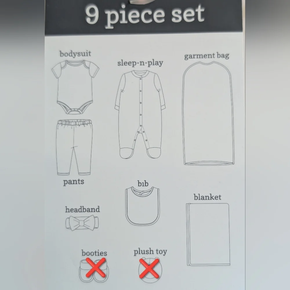 Mikey & Lottie Baby Girls Clothing Set 7 Piece 3-6 Month Peach and white Set